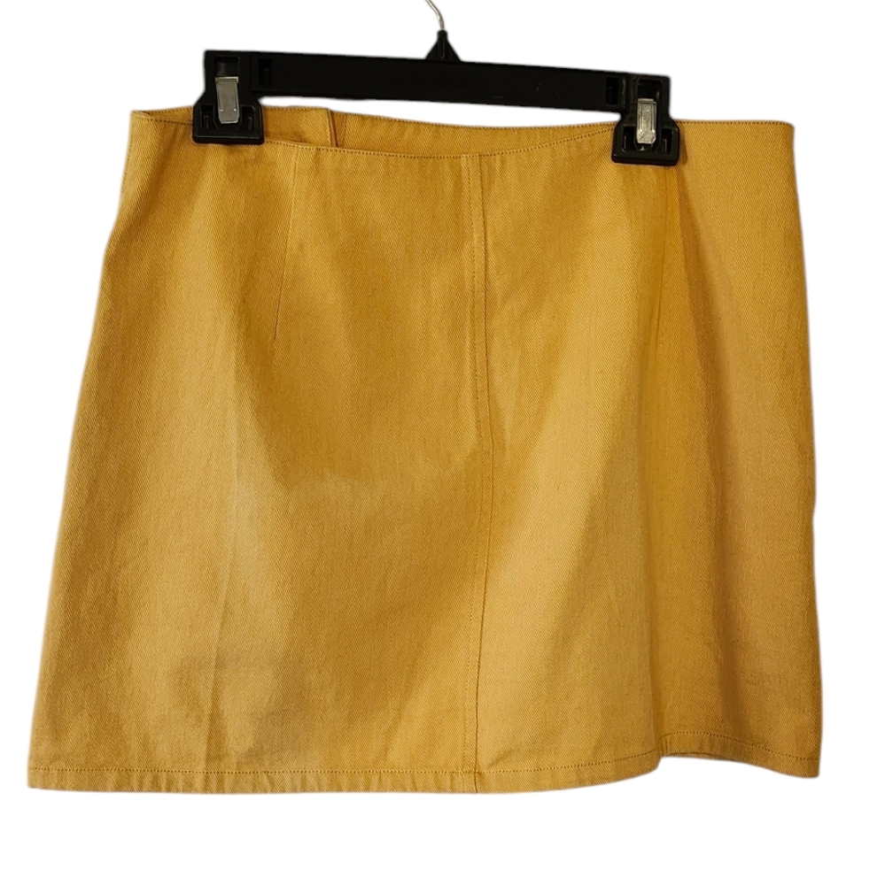 Chloe & Katie Mini Skirt W/ Pockets, Yellow Mini Skirt, XL Extra Large - Picture 2 of 7